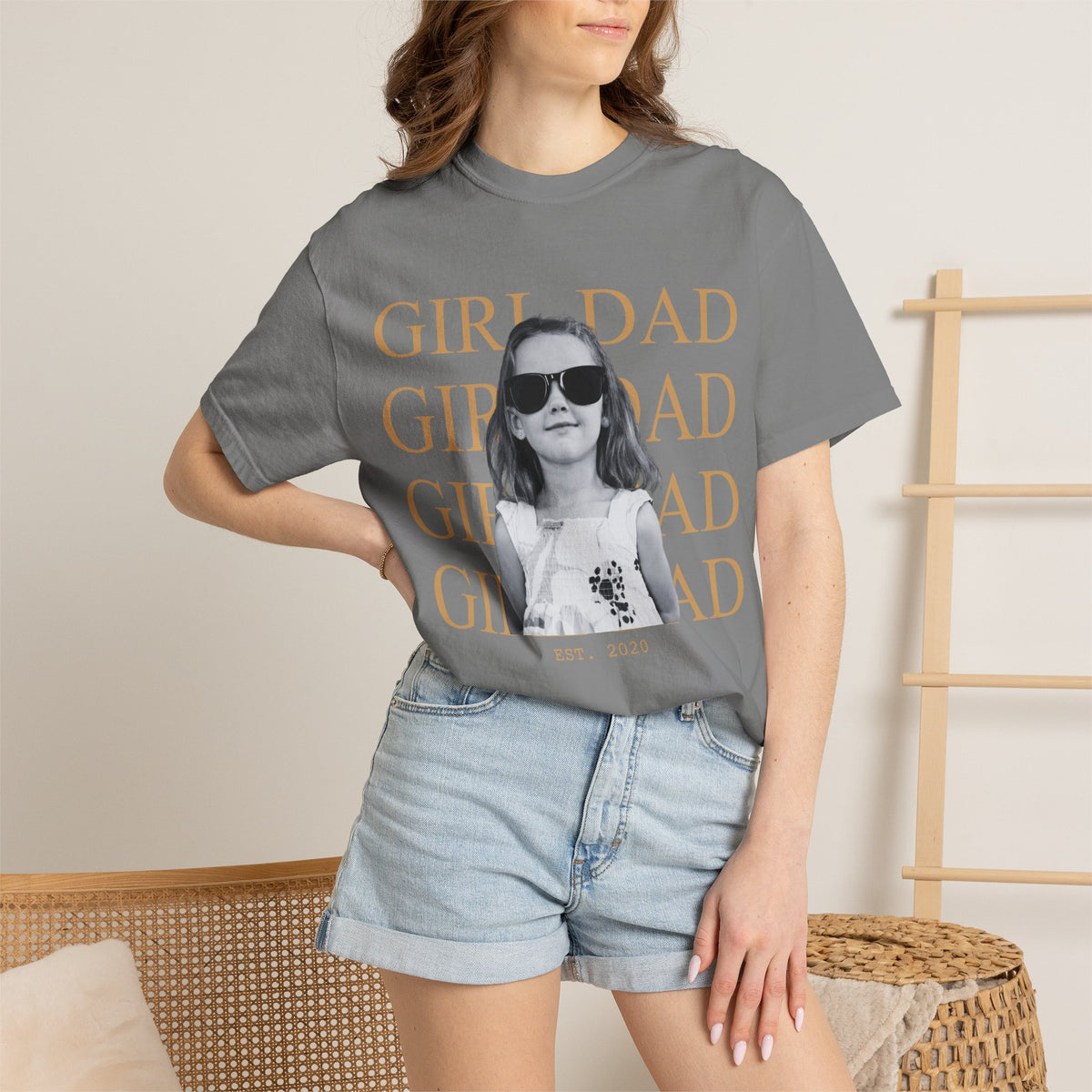 Custom Dad Vintage Photo Shirt Comfort Color T-shirt