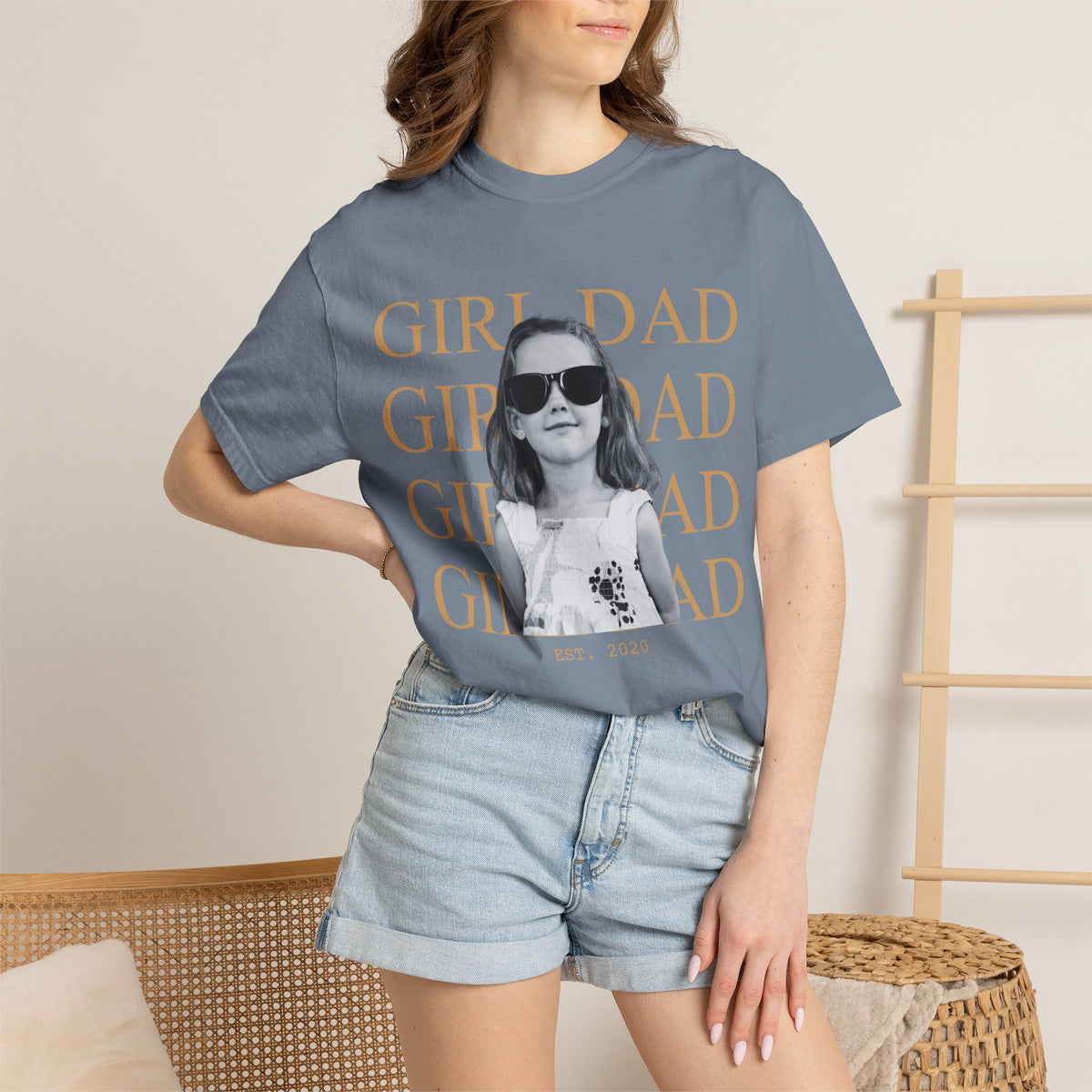 Custom Dad Vintage Photo Shirt Comfort Color T-shirt