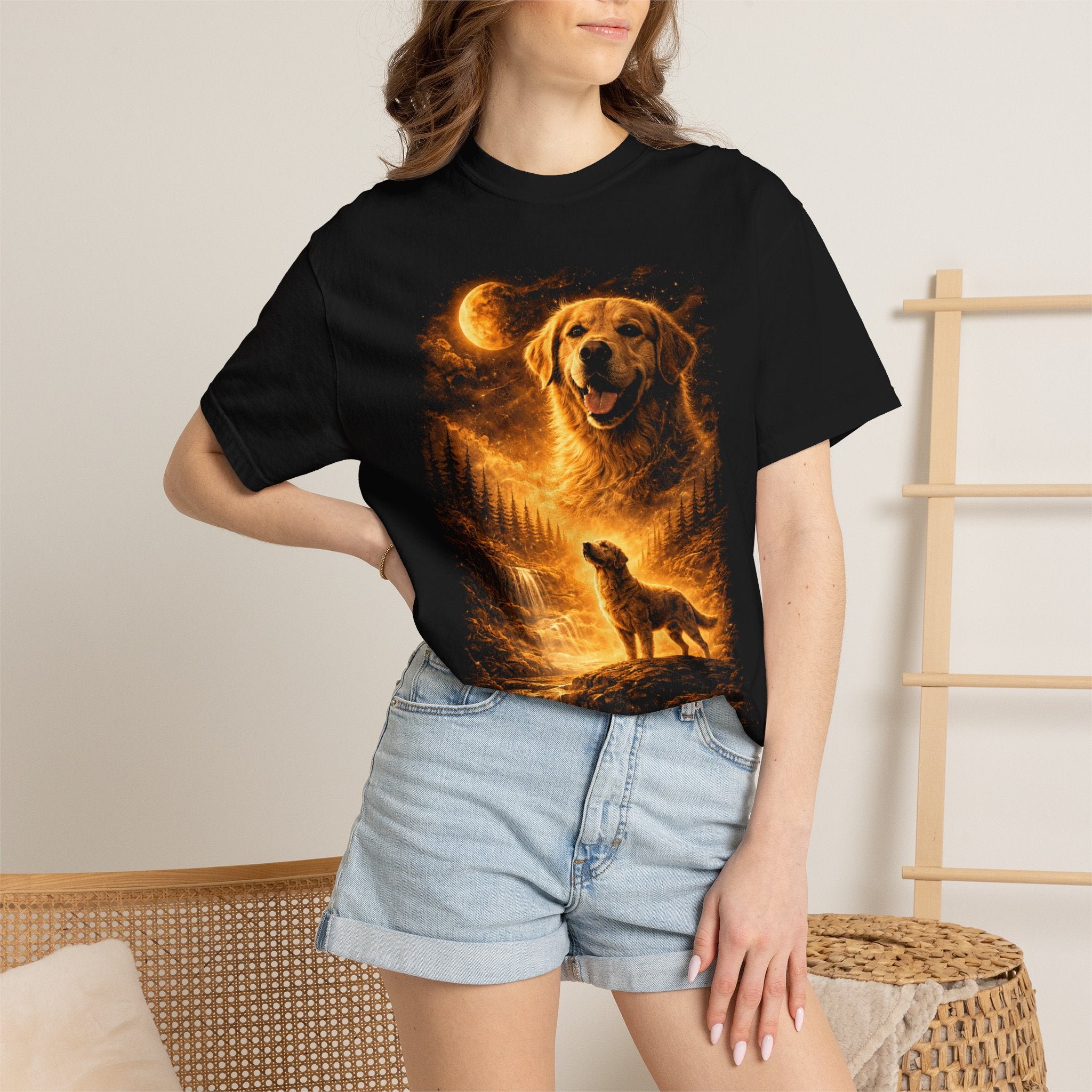 Comfort Colors Golden Retriever Howling to the Moon T-shirt