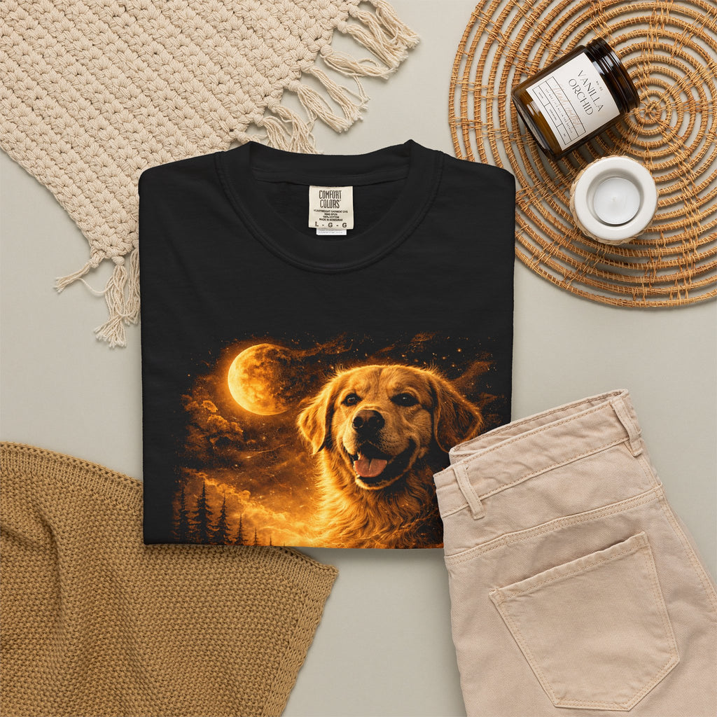 Comfort Colors Golden Retriever Howling to the Moon T-shirt