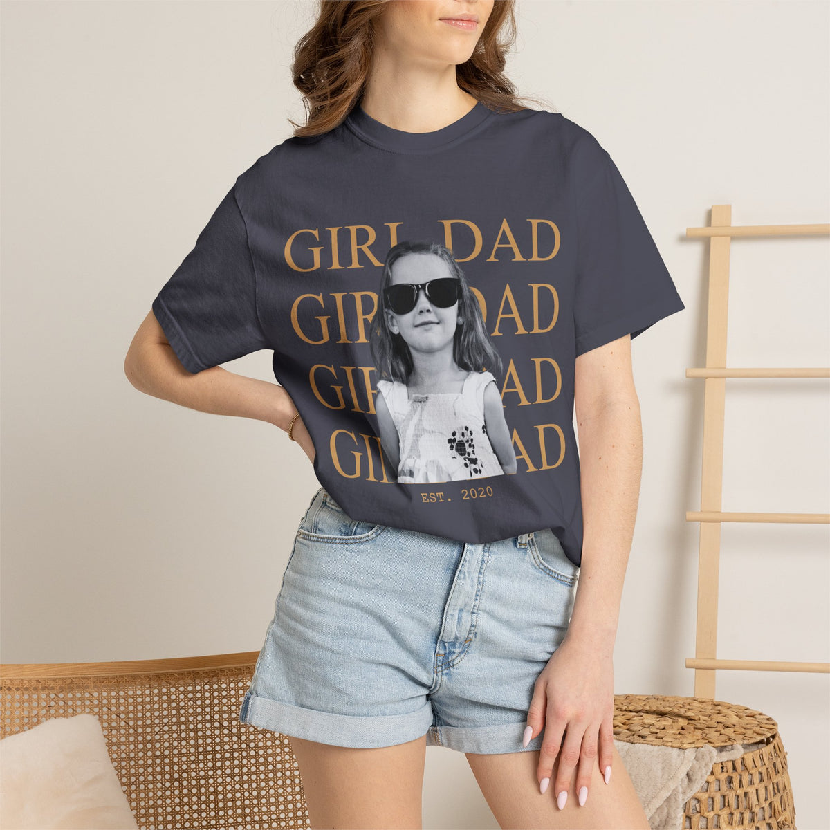 Custom Dad Vintage Photo Shirt Comfort Color T-shirt