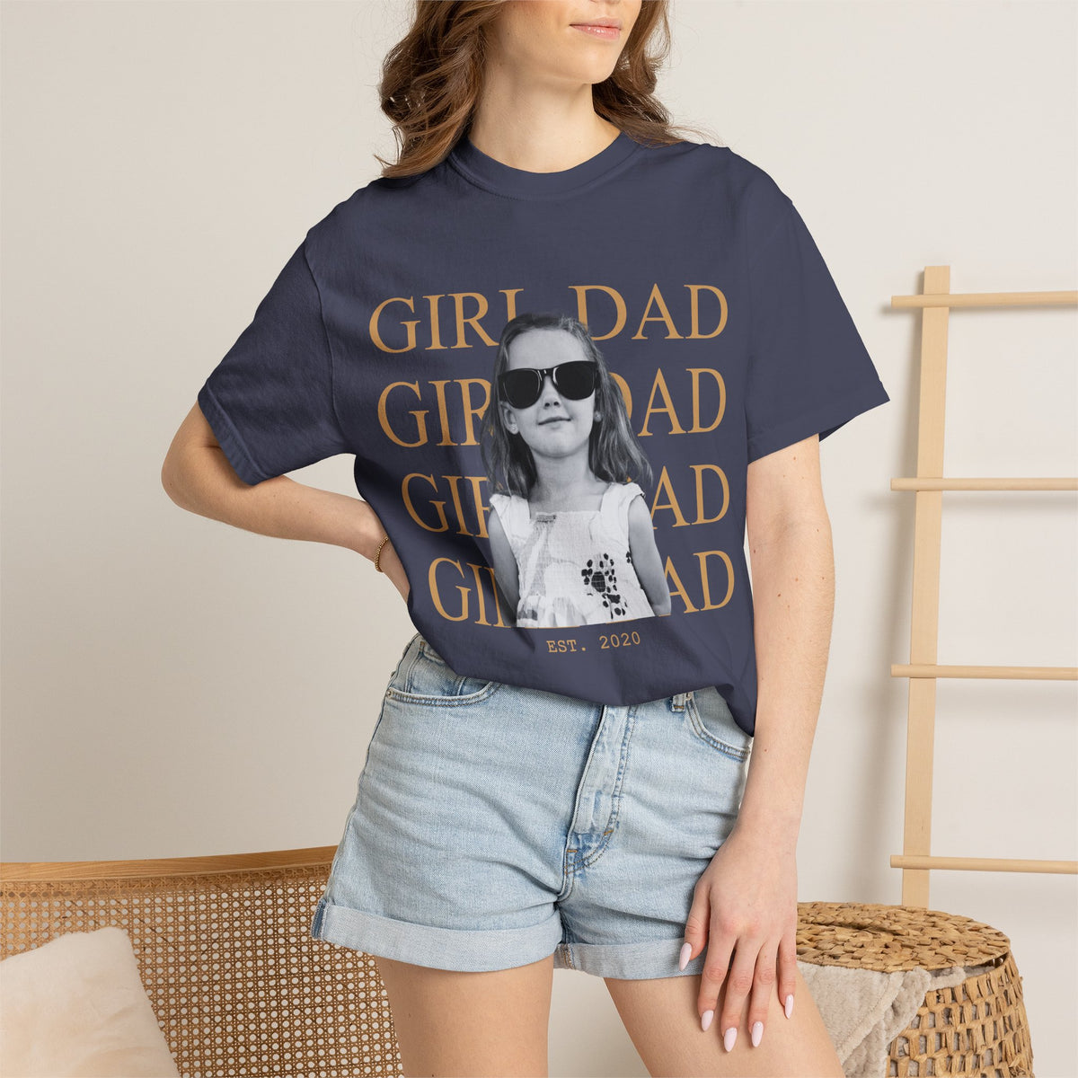 Custom Dad Vintage Photo Shirt Comfort Color T-shirt