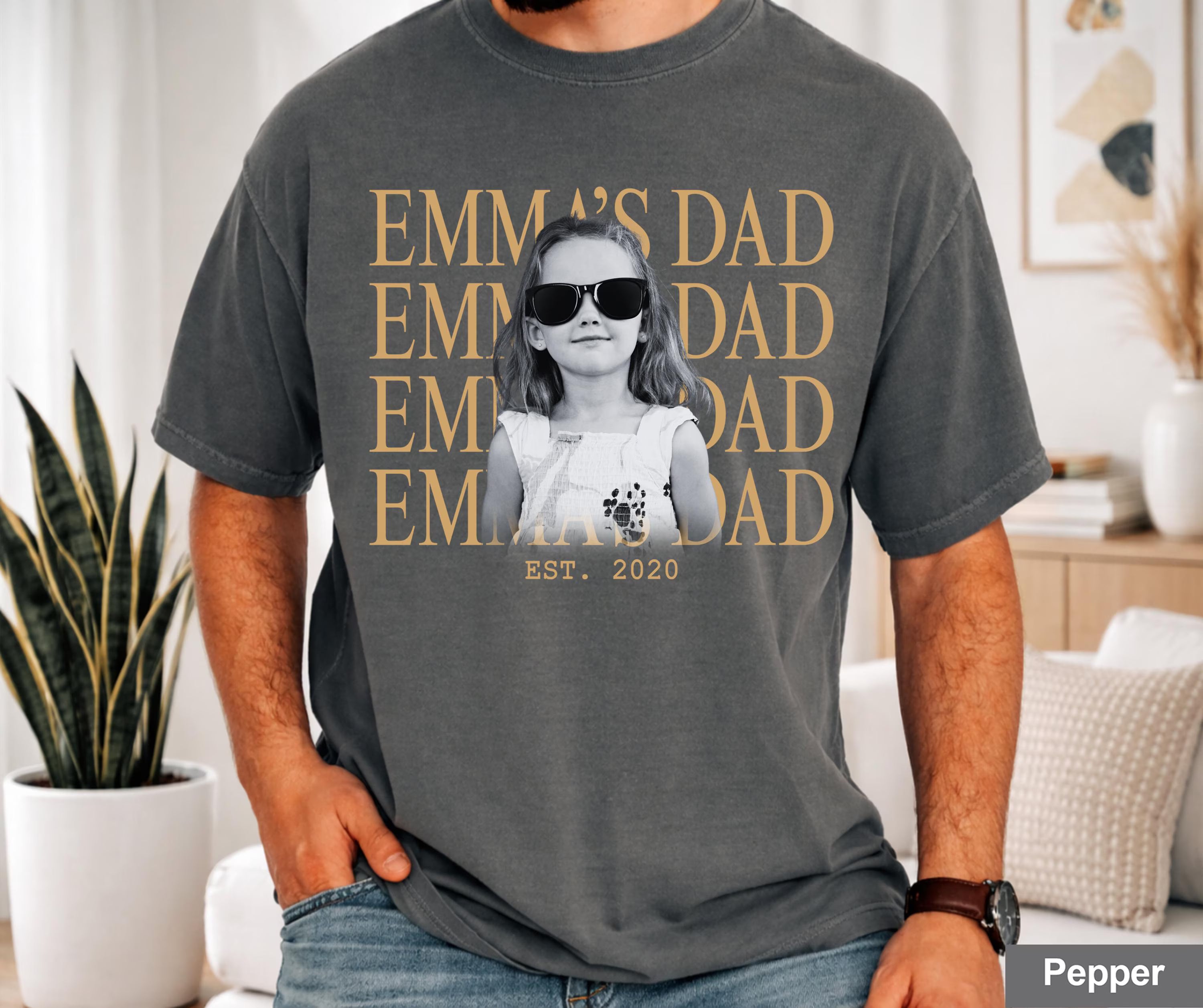 Custom Dad Vintage Photo Shirt Comfort Color T-shirt