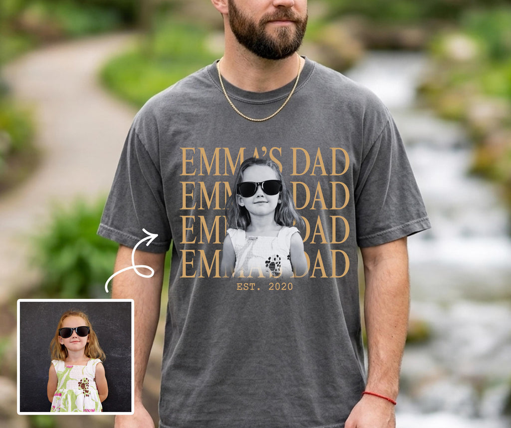 Custom Dad Vintage Photo Shirt Comfort Color T-shirt